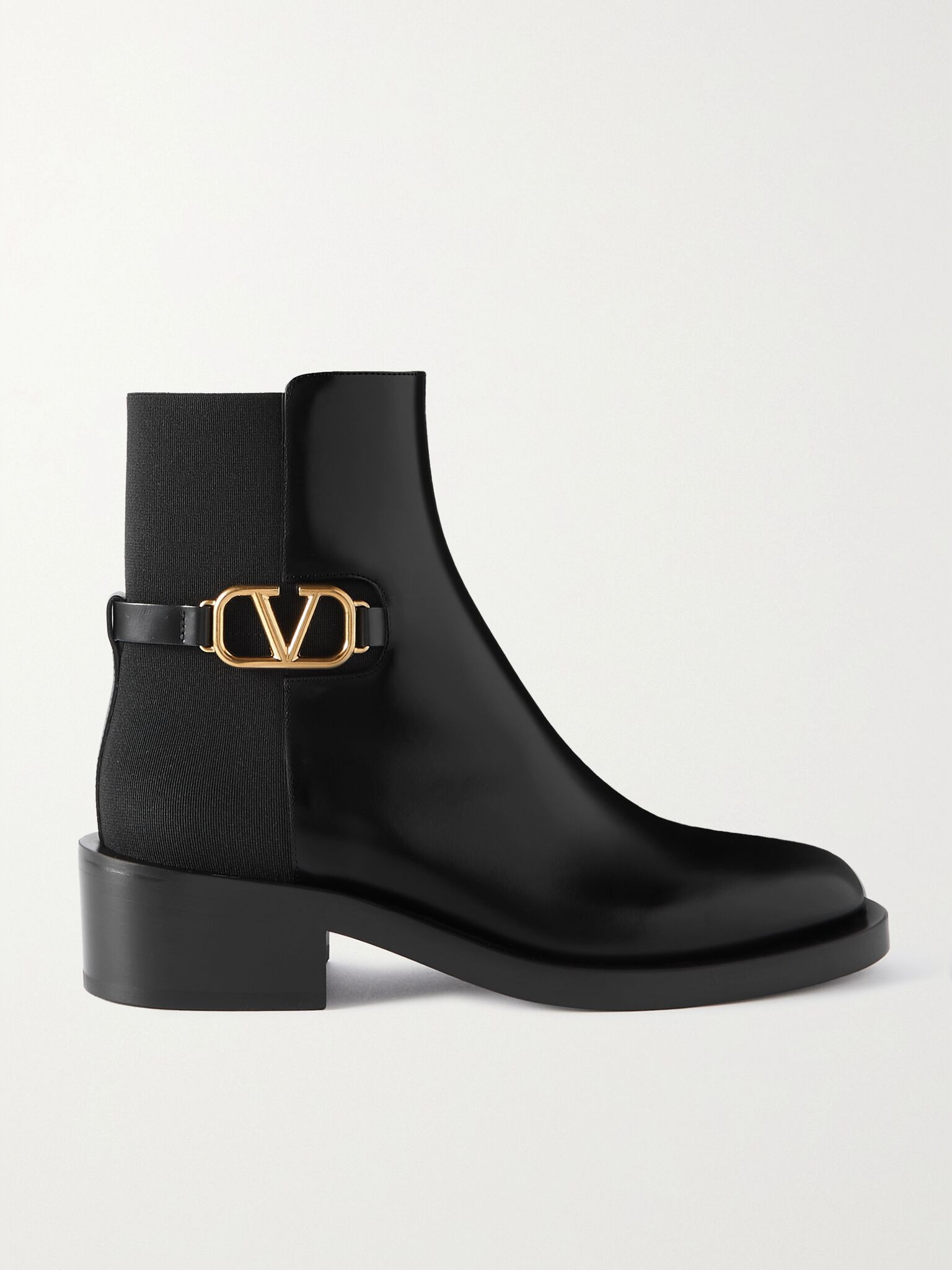 VLOGO embellished leather Chelsea boots Black - 1