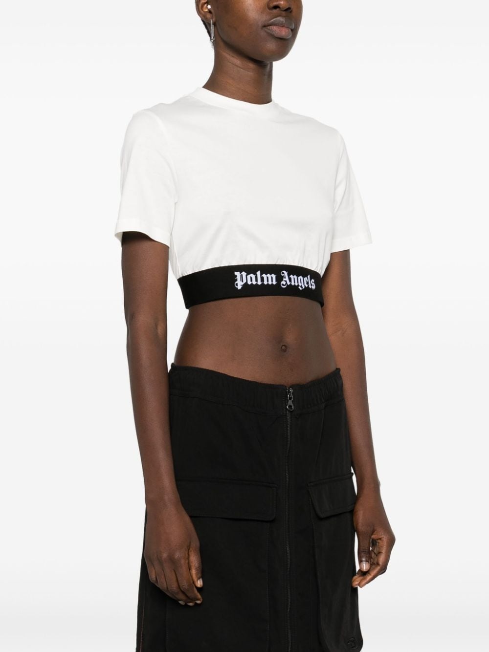 PALM ANGELS TAPE CROP LOGO T-SHIRT - 2