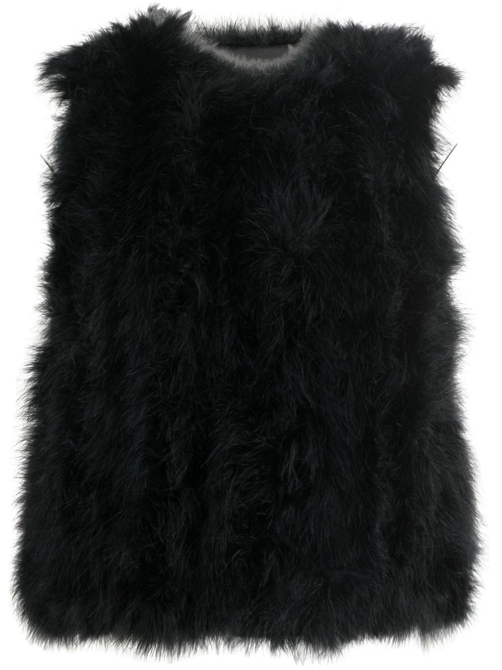 silk feathered-finish waistcoat - 1