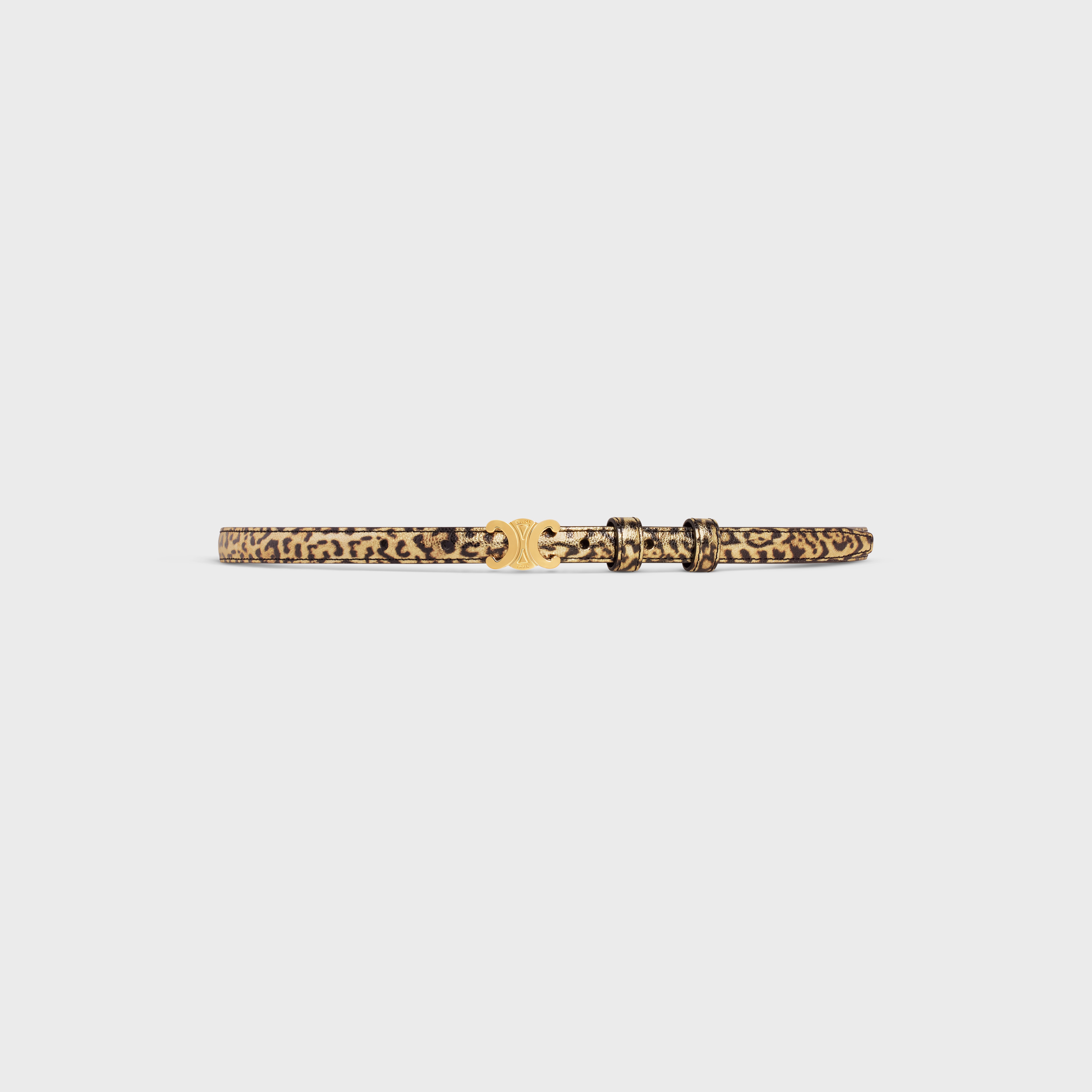 TEEN TRIOMPHE BELT in LAMINATED GOATSKIN WITH LEOPARD PRINT - 1