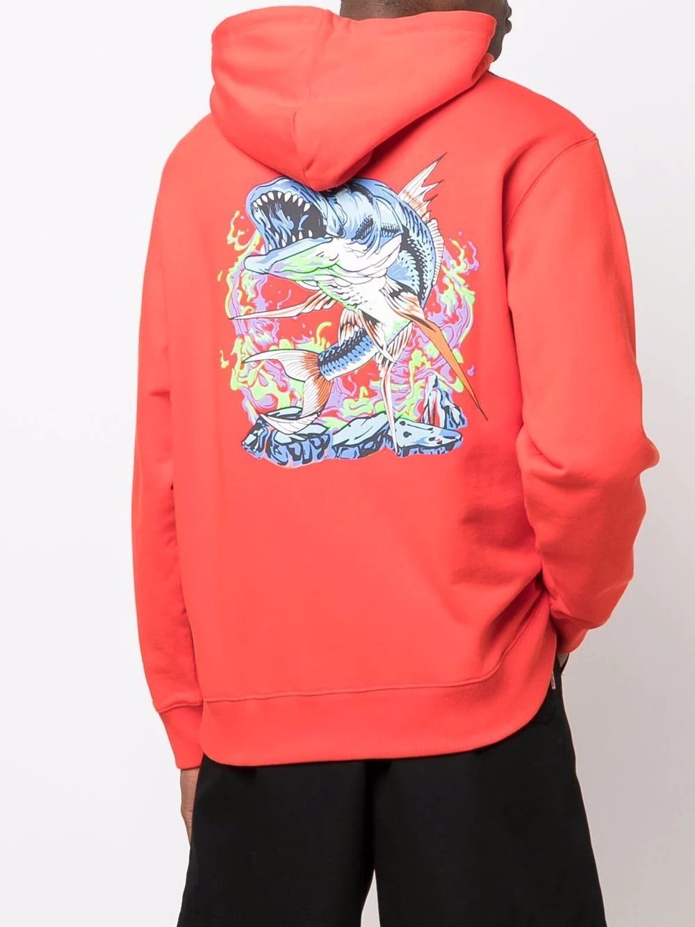 Fish-print hoodie - 4