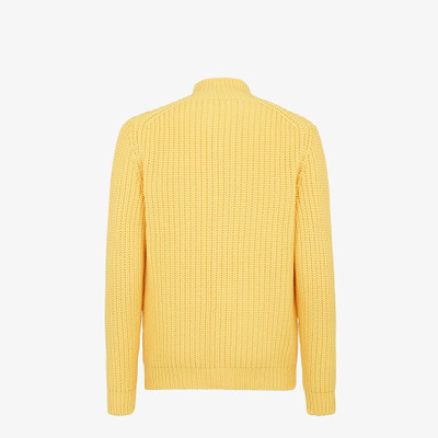 FENDI Yellow wool cardigan outlook