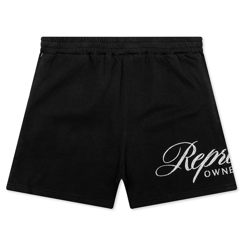 OWNERS CLUB SCRIPT MESH SHORTS - BLACK - 1