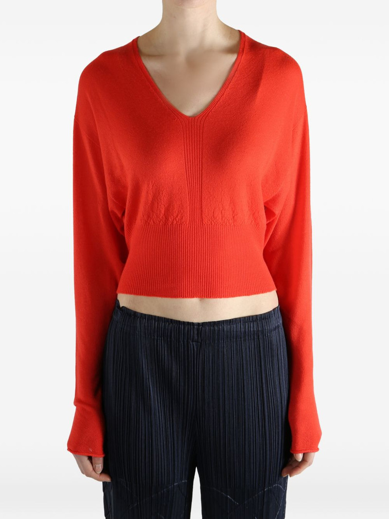 Rick Owens V-neck ribbed sweater outlook