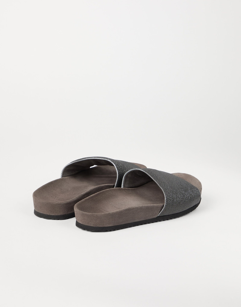 Brunello Cucinelli Precious slides in suede outlook