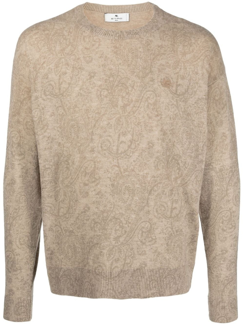 logo-embroidered wool jumper 1
