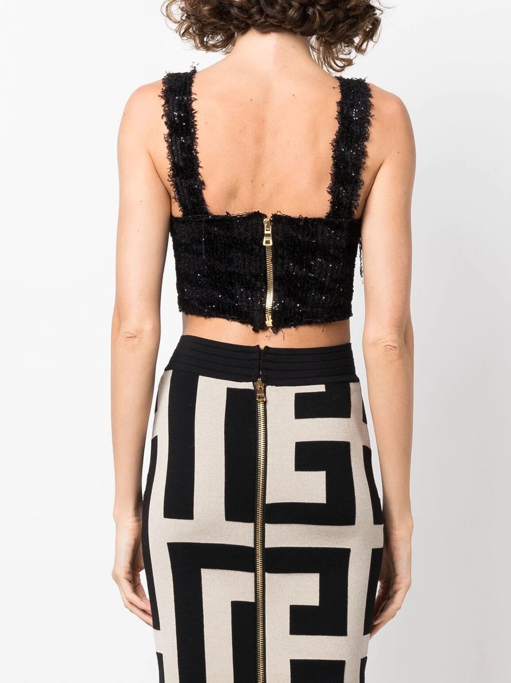 sequin knitted crop top - 4