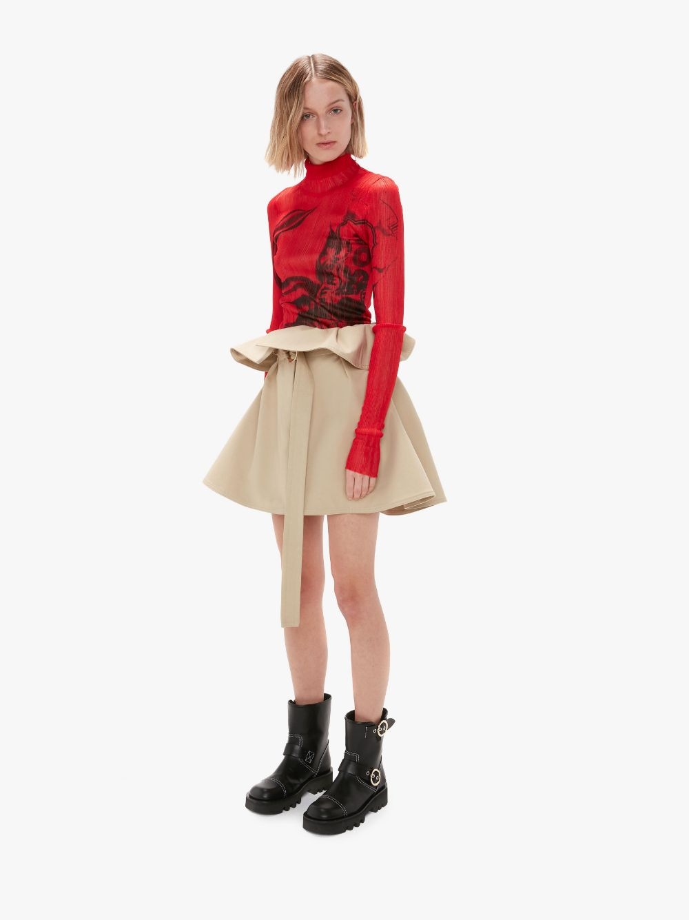 FOLDOVER WAIST MINI SKIRT - 3
