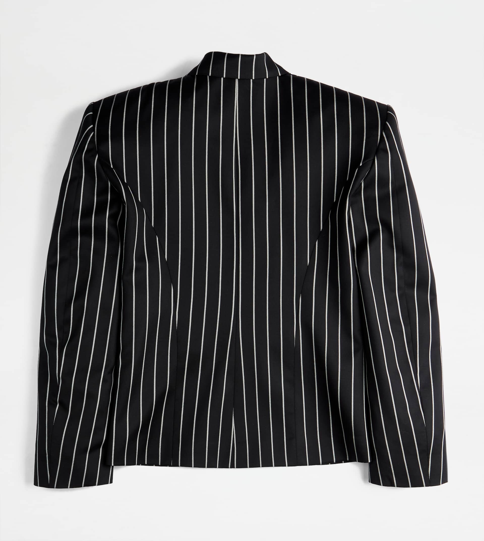 BLAZER IN STRETCH WOOL - WHITE, BLACK - 8