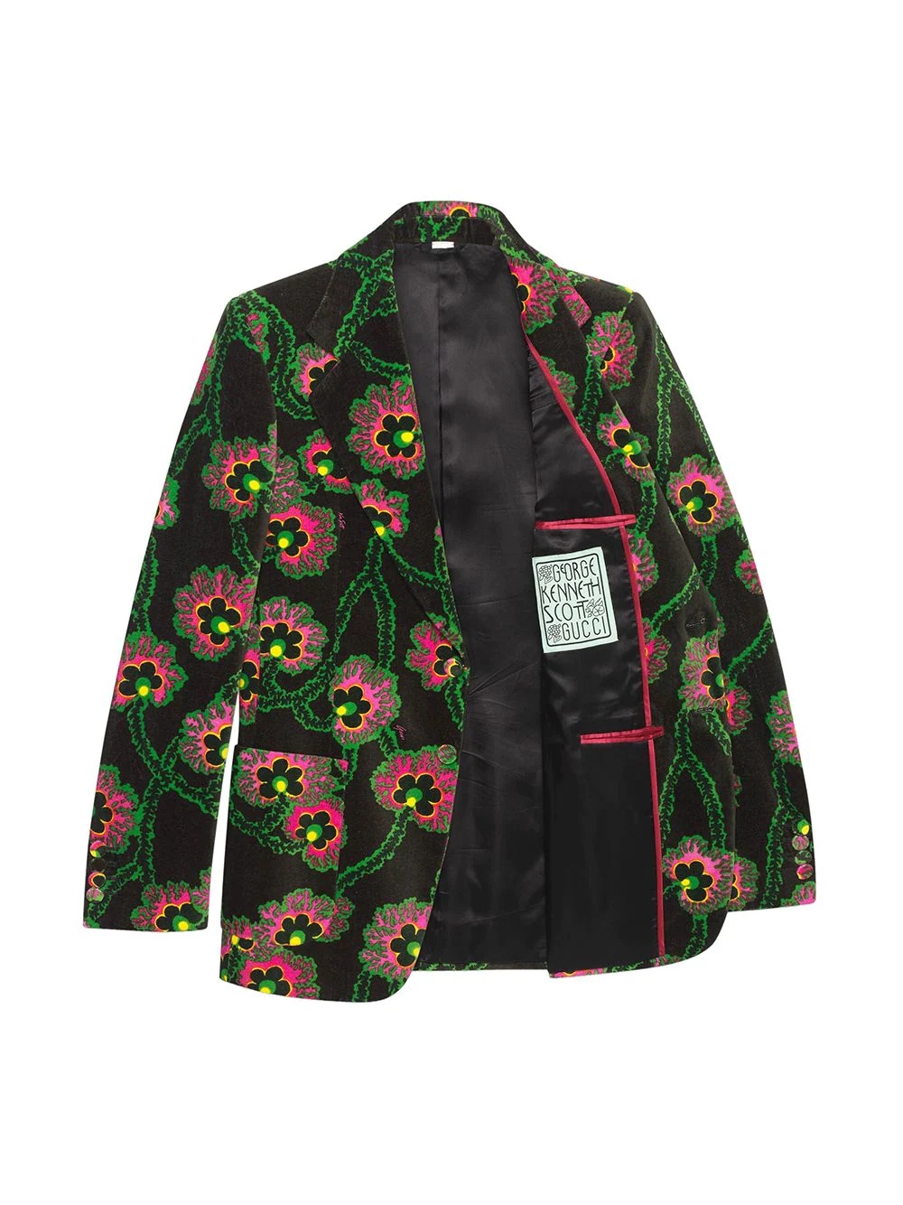 x Ken Scott floral print velvet jacket - 6