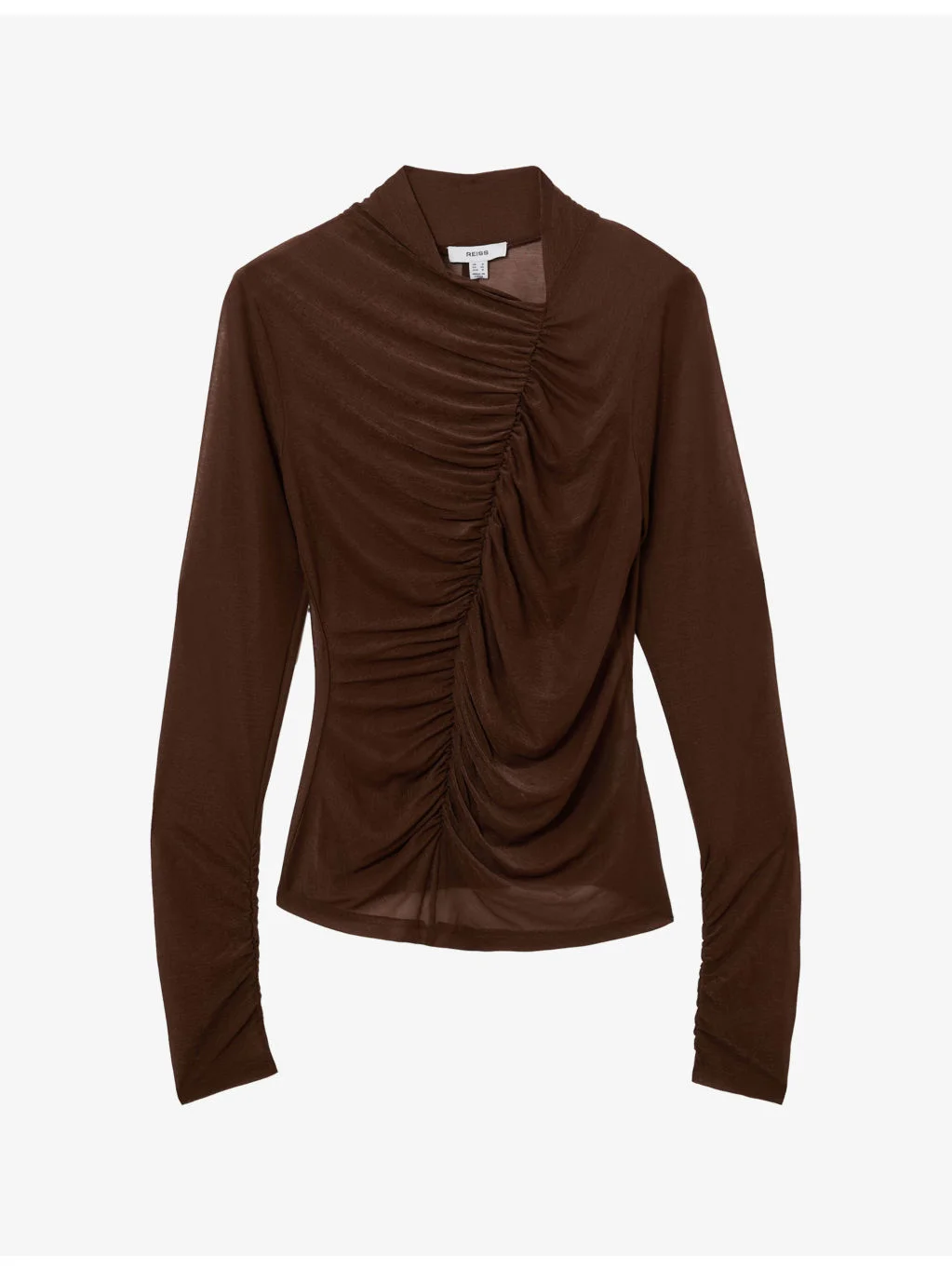Robyn Ruched Long-Sleeve Woven Top - 1