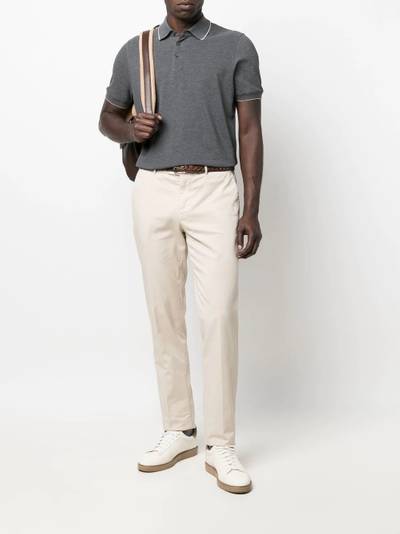 Brunello Cucinelli melange-effect polo shirt outlook