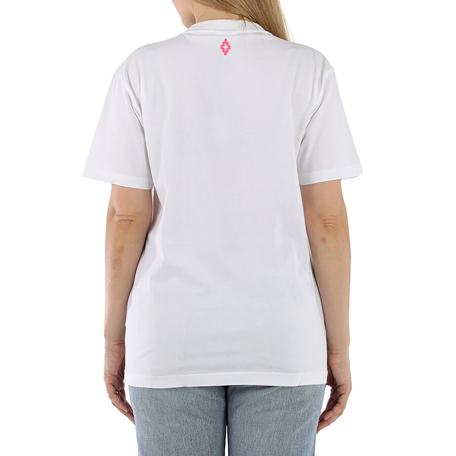 Marcelo Burlon Ladies "He Never Cared" Slogan T-Shirt - 2
