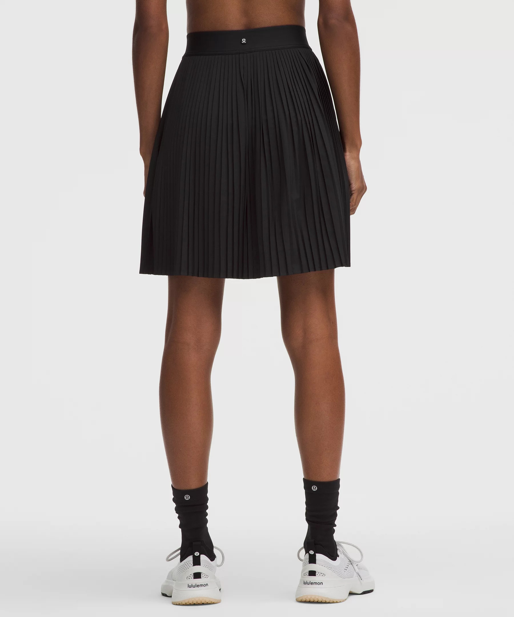 Pleated High-Rise Knee-Length Tennis Skirt - 3