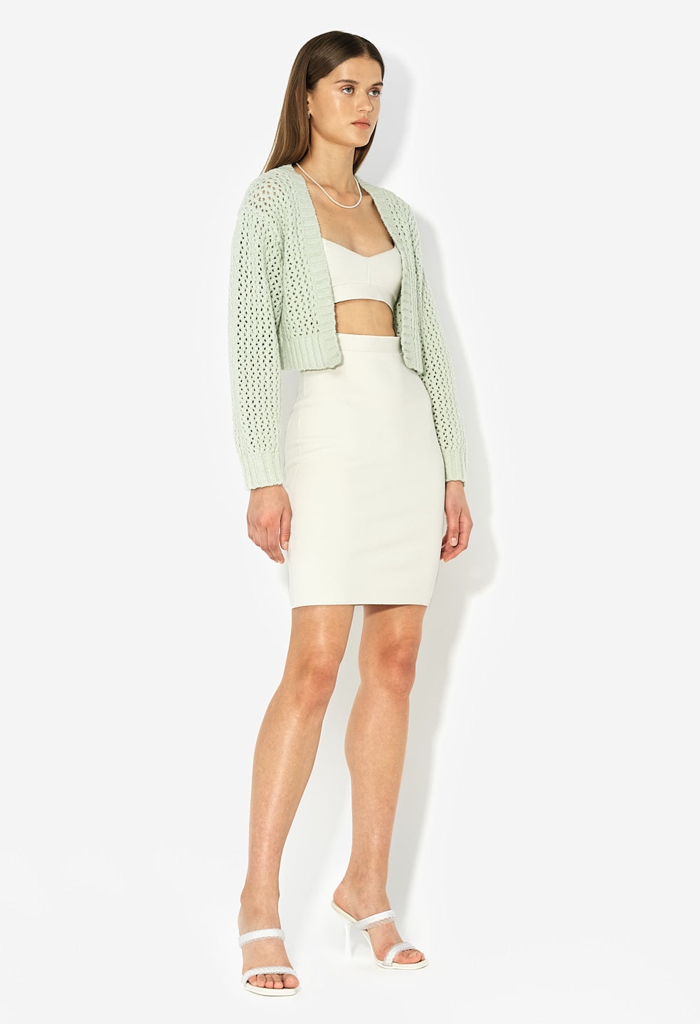 FOAM BOUCLE CROPPED CARDIGAN - 2