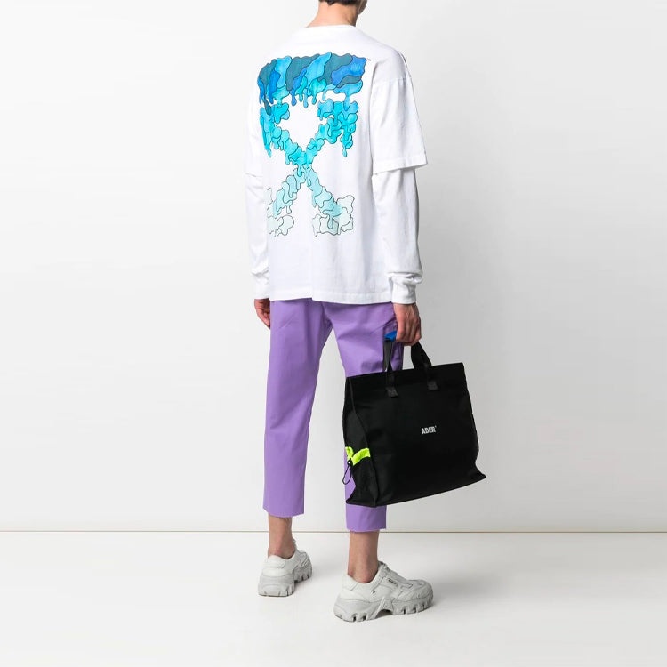 Off-White SS21 Logo Rear Pattern Printing Round Neck Long Sleeves Ordinary Version White OMAB022S21J - 4