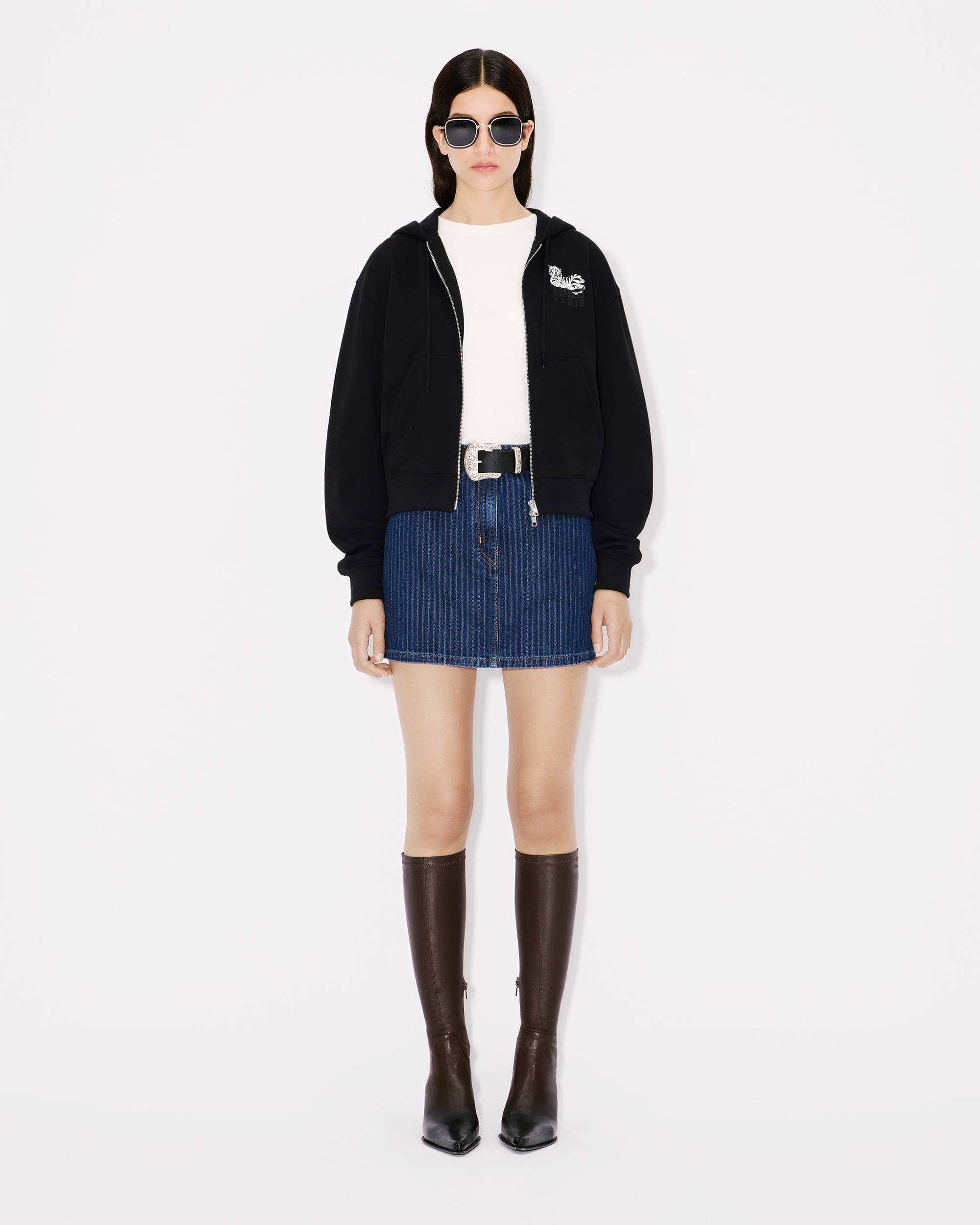 'KENZO Happy Tiger' zipped hoodie in cotton - 5