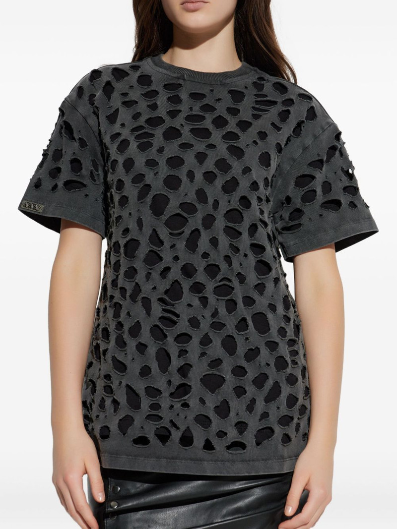 distressed short-sleeve T-shirt 1
