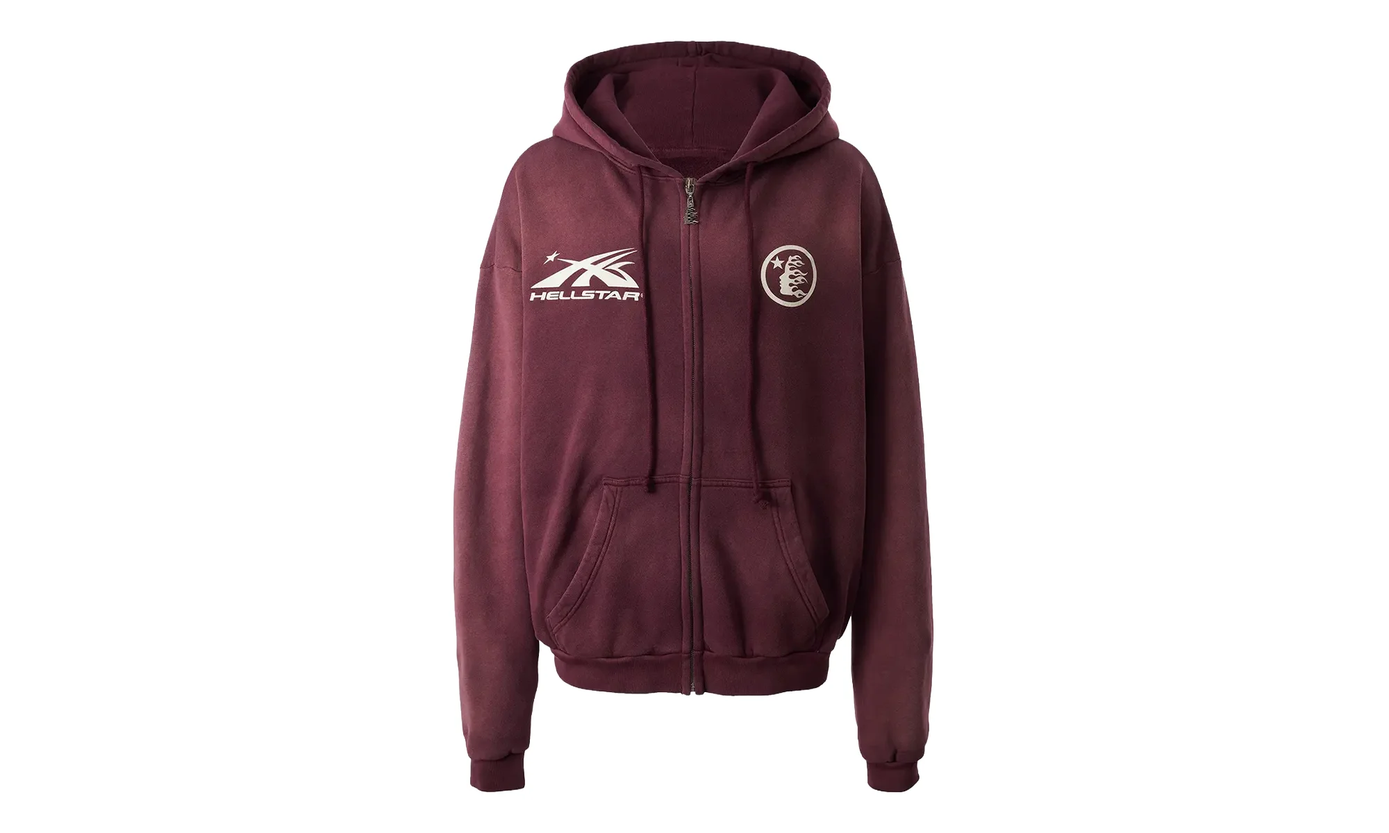 HS Logo Zip Up Hoodie "Burgundy" HSR122 - 1