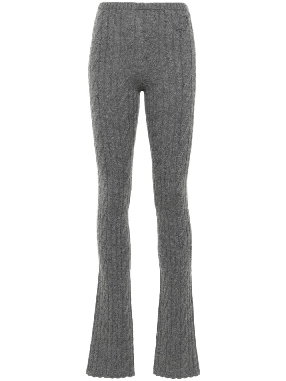 cable-knit straight trousers - 1