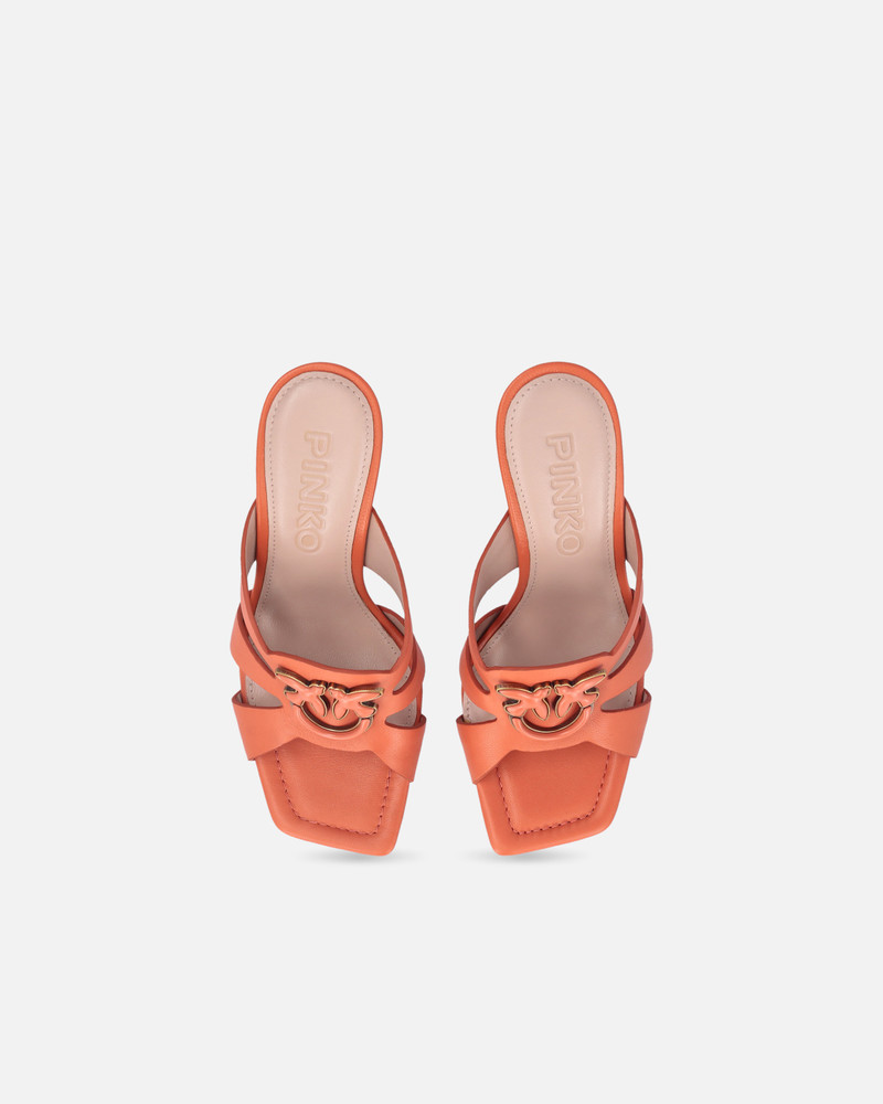 NAPPA LEATHER SANDALS WITH HEEL AND BIRD DETAIL 9
