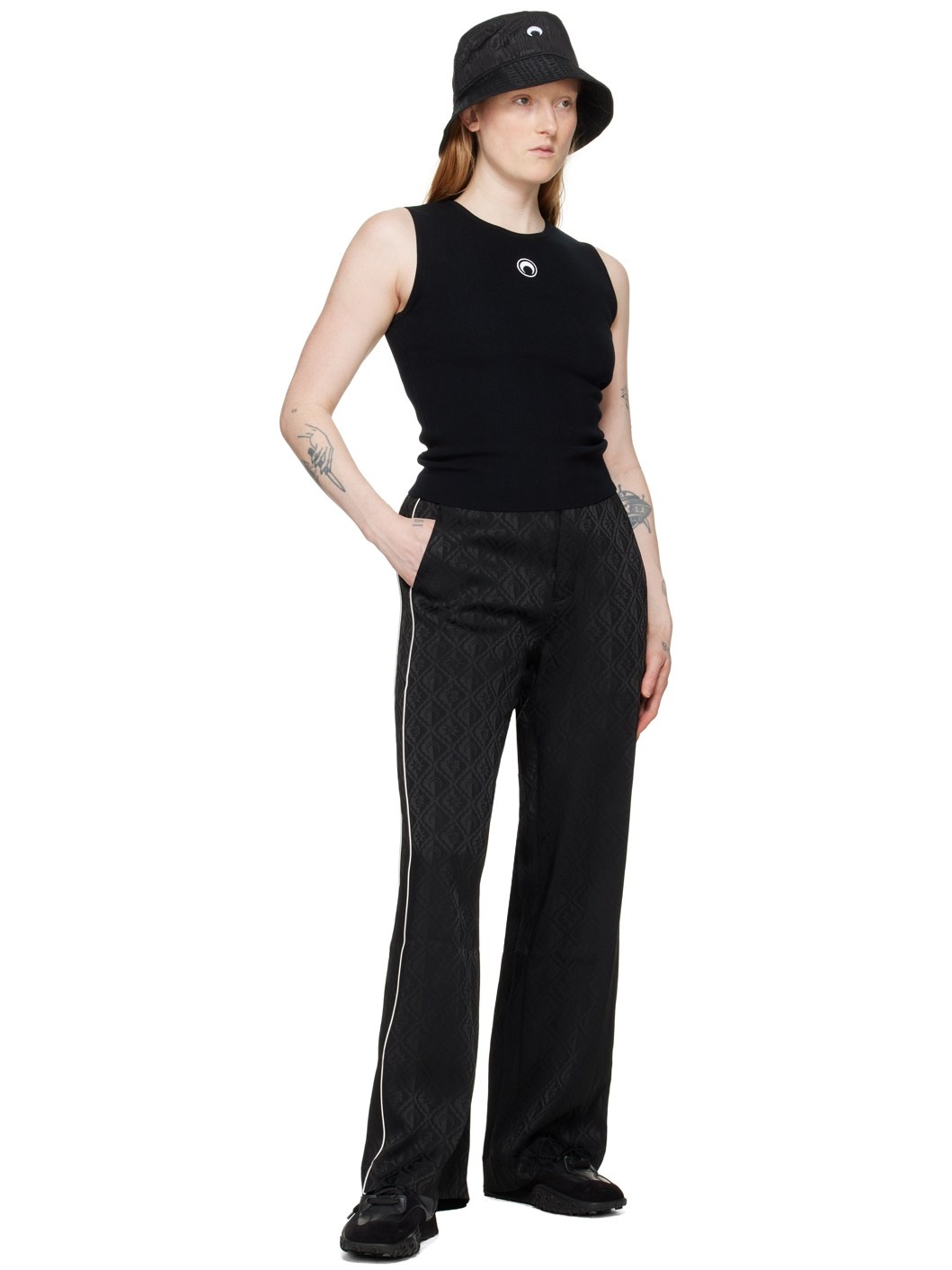 Black Jacquard Trousers - 4