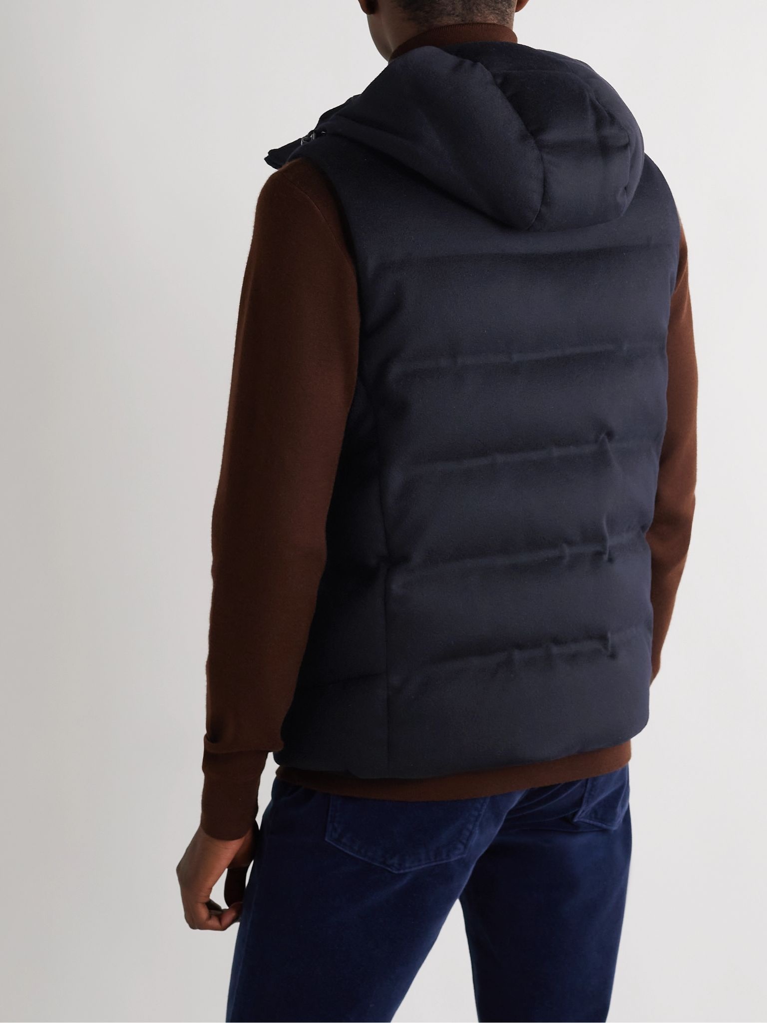 Fillmore Quilted Storm System Cashmere Hooded Down Gilet - 4