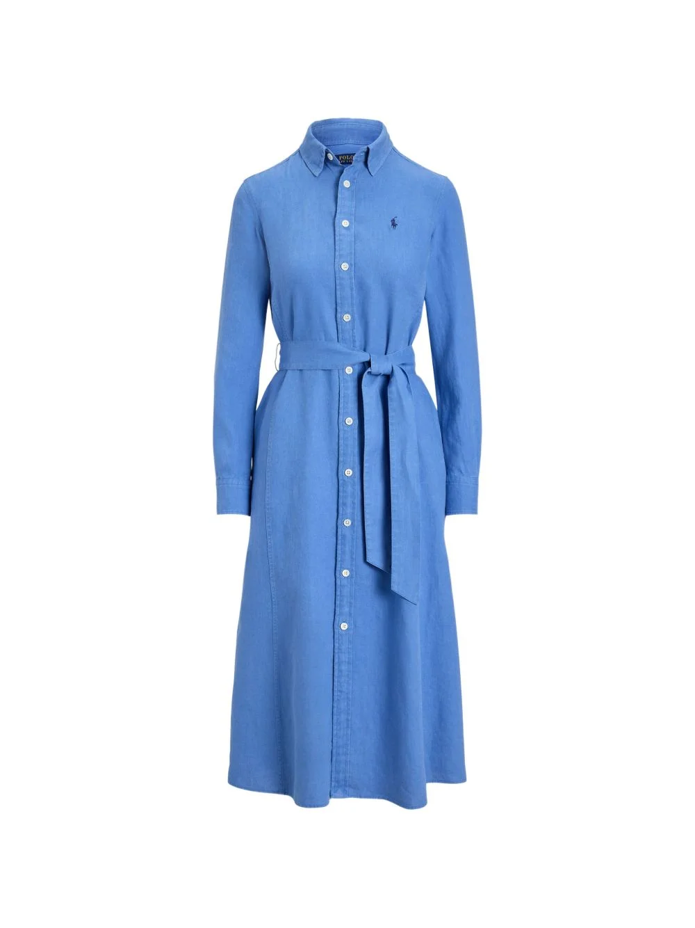 belted linen shirtdress - 1