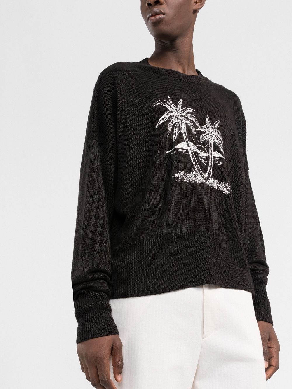 Palm Tree-print linen jumper - 3