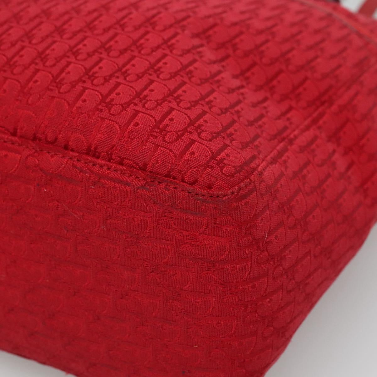 DIOR Trotter Canvas Hand Bag Red Silver - 9
