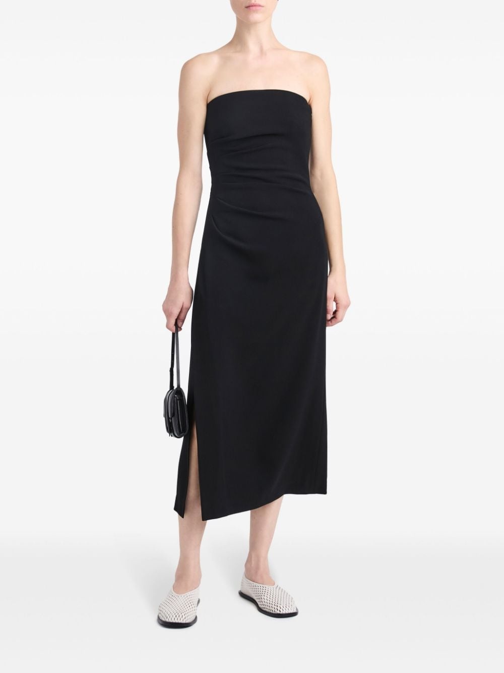strapless crepe midi dress - 2