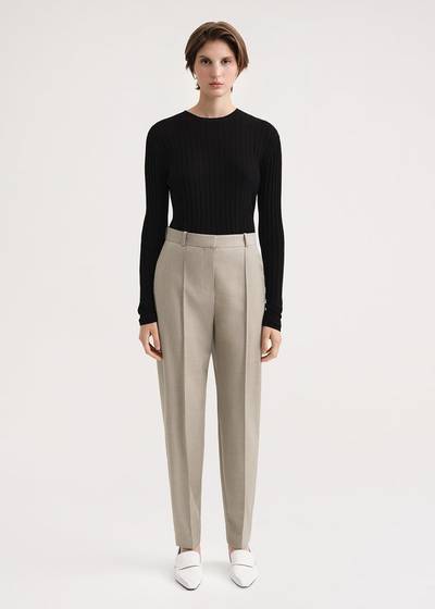 Totême Sewn pleat wool trousers beige outlook