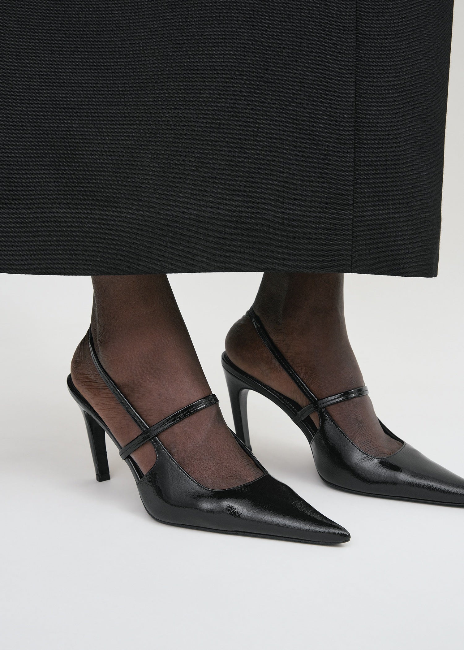 Naplack stiletto slingbacks black - 3