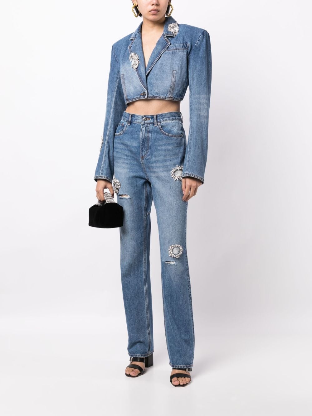 crystal-embellished straight-leg jeans - 2