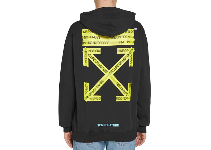 Off-White OFF-WHITE Firetape Arrow Zip Up Hoodie Black/Yellow outlook