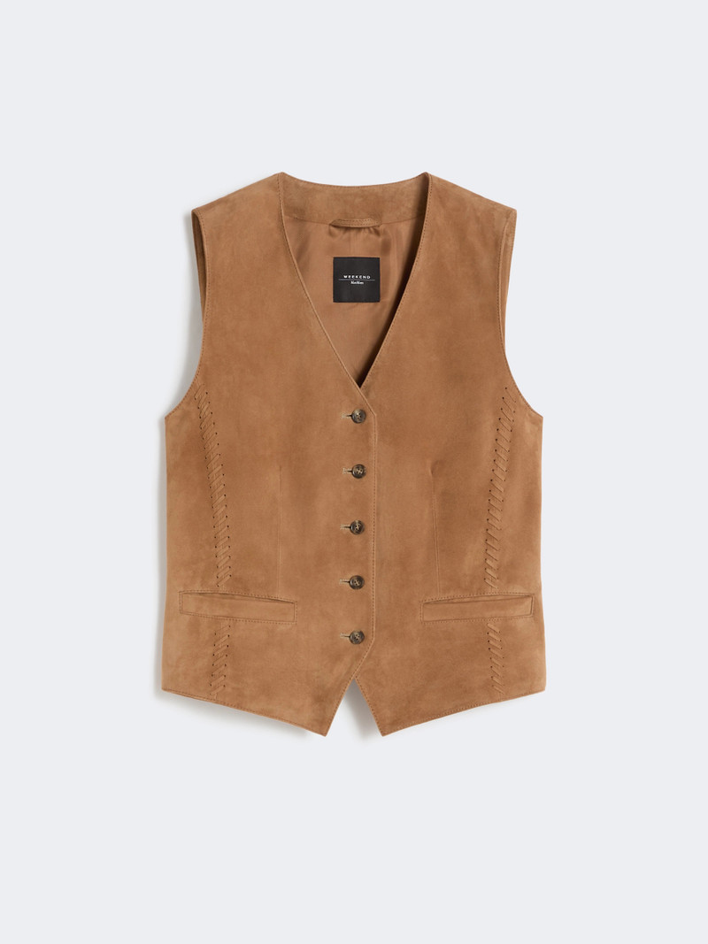 VETUSTA Suede waistcoat - BROWN 1