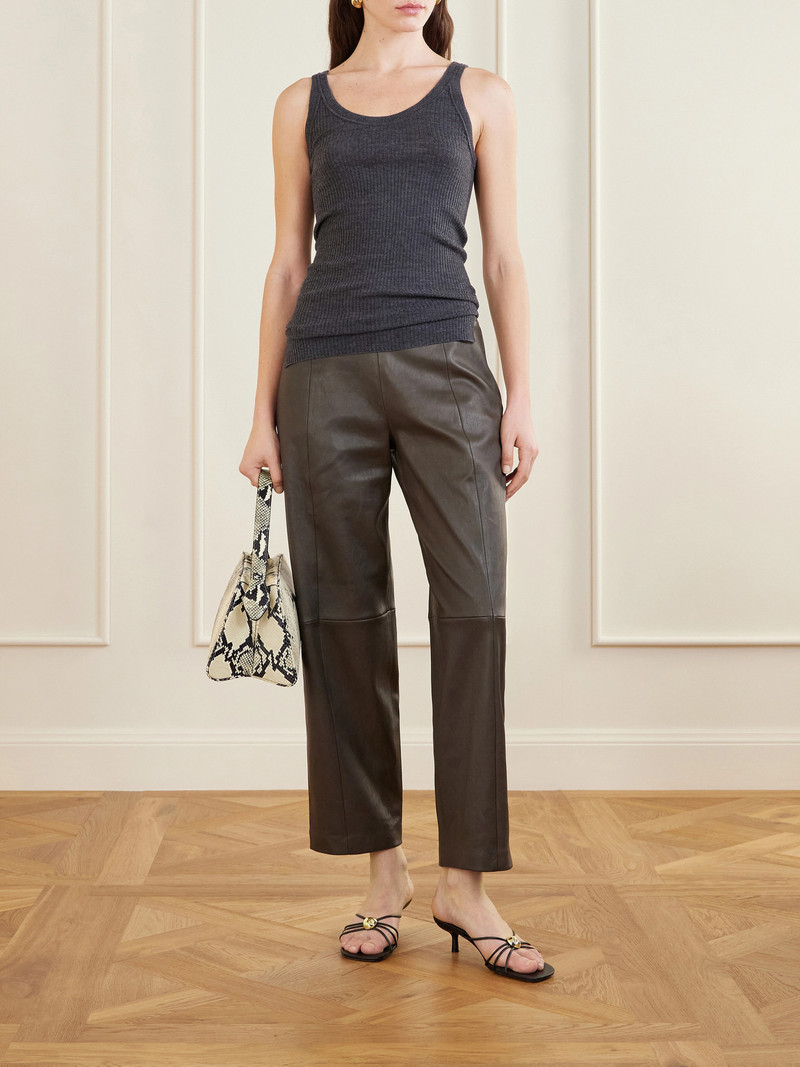 STOULS Bugsy Paneled Leather Tapered Pants outlook