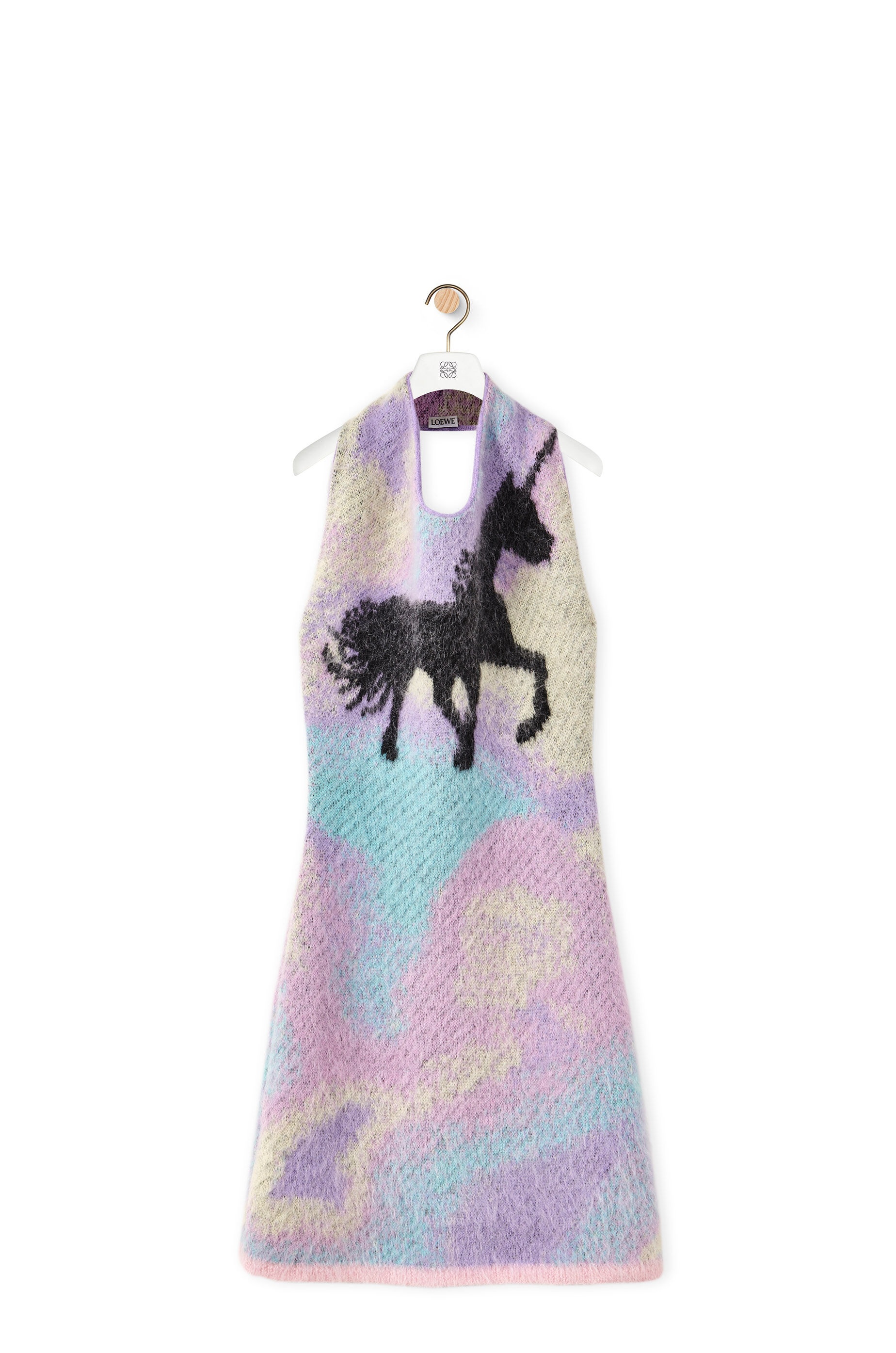 Unicorn jacquard dress in mohair - 1