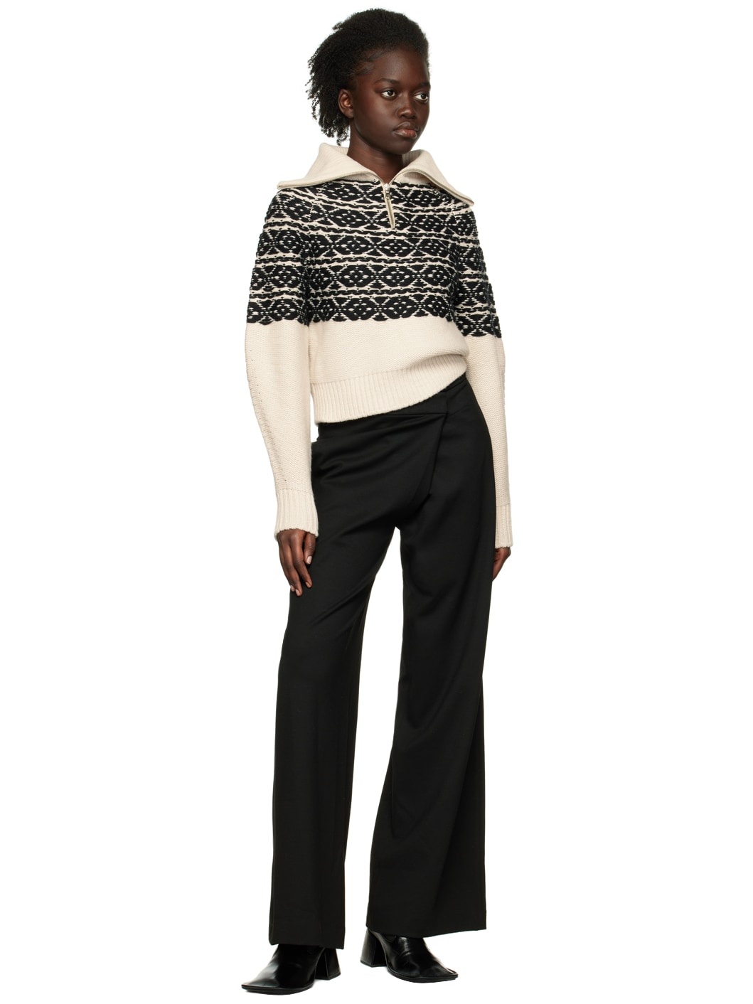 Black Fold Trousers - 4