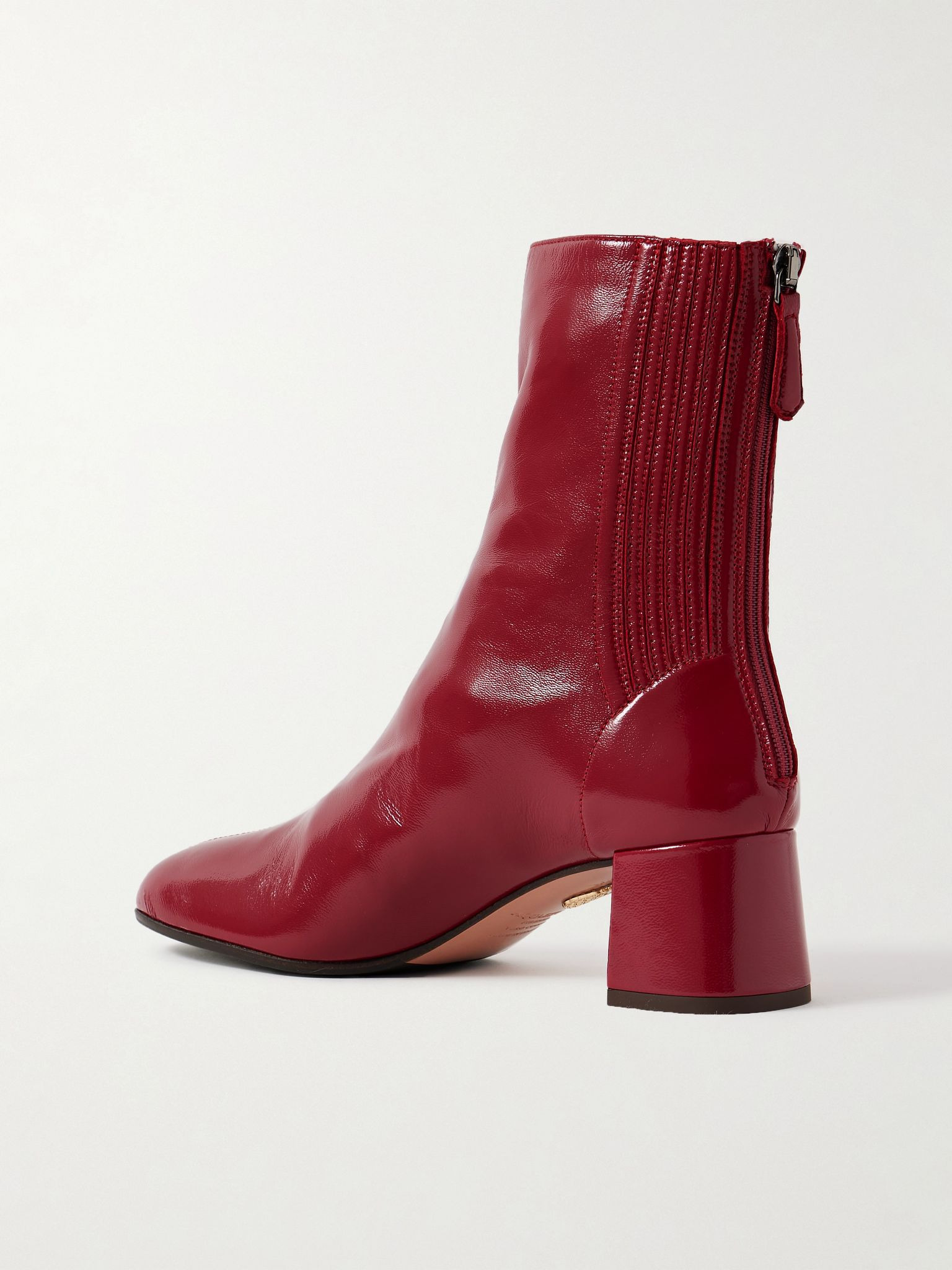 Saint Honoré 35 glossed-leather ankle boots Fuchsia - 3