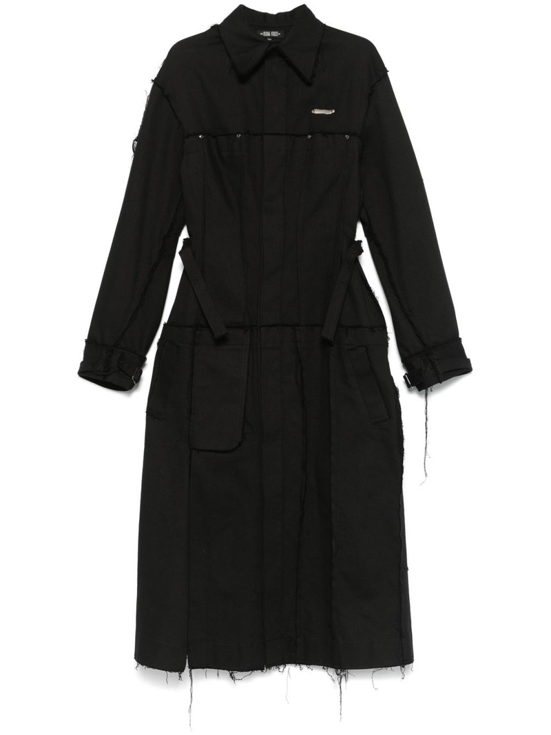 darted denim trench coat 1