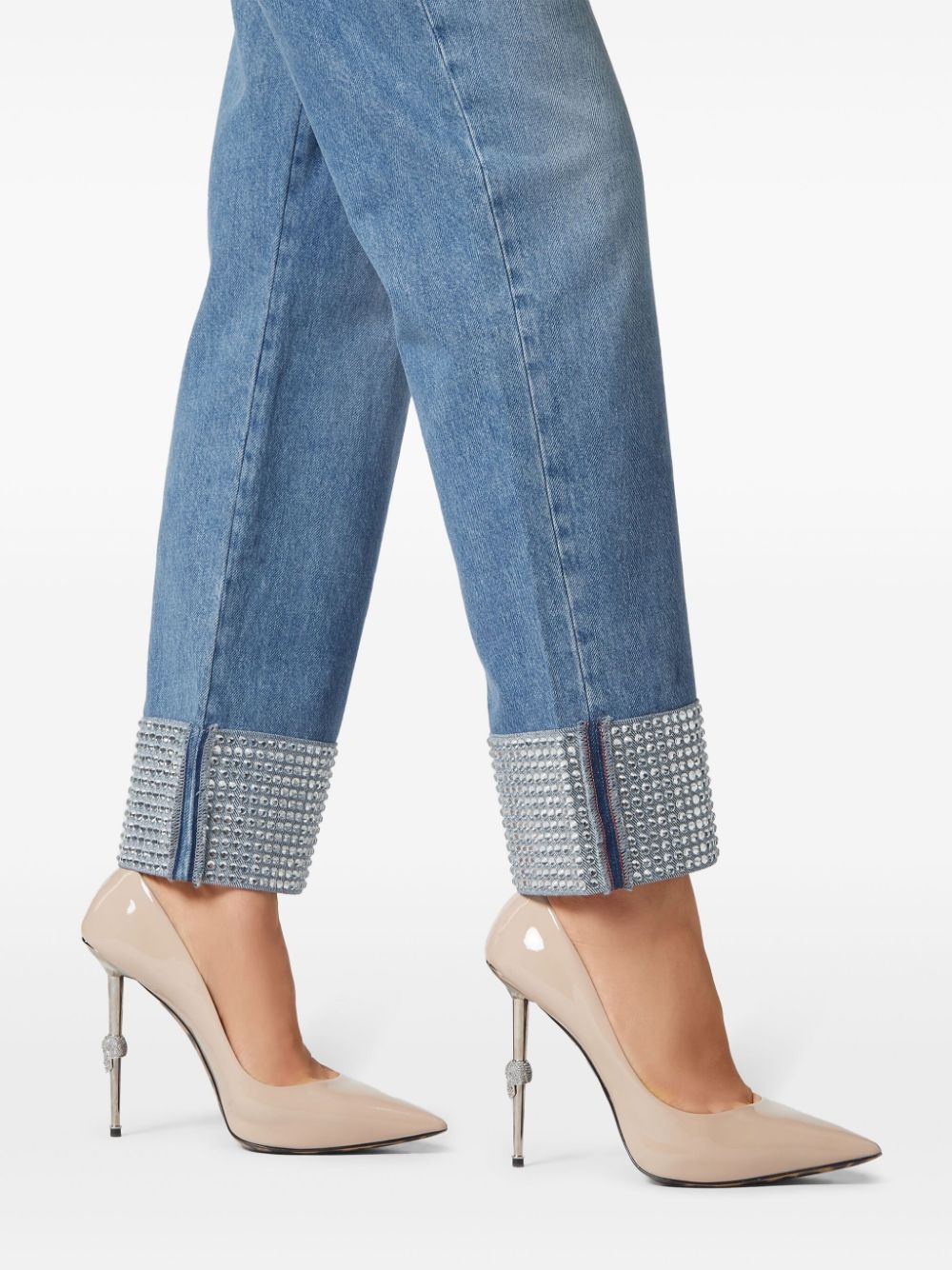 embellished straight-leg jeans - 5