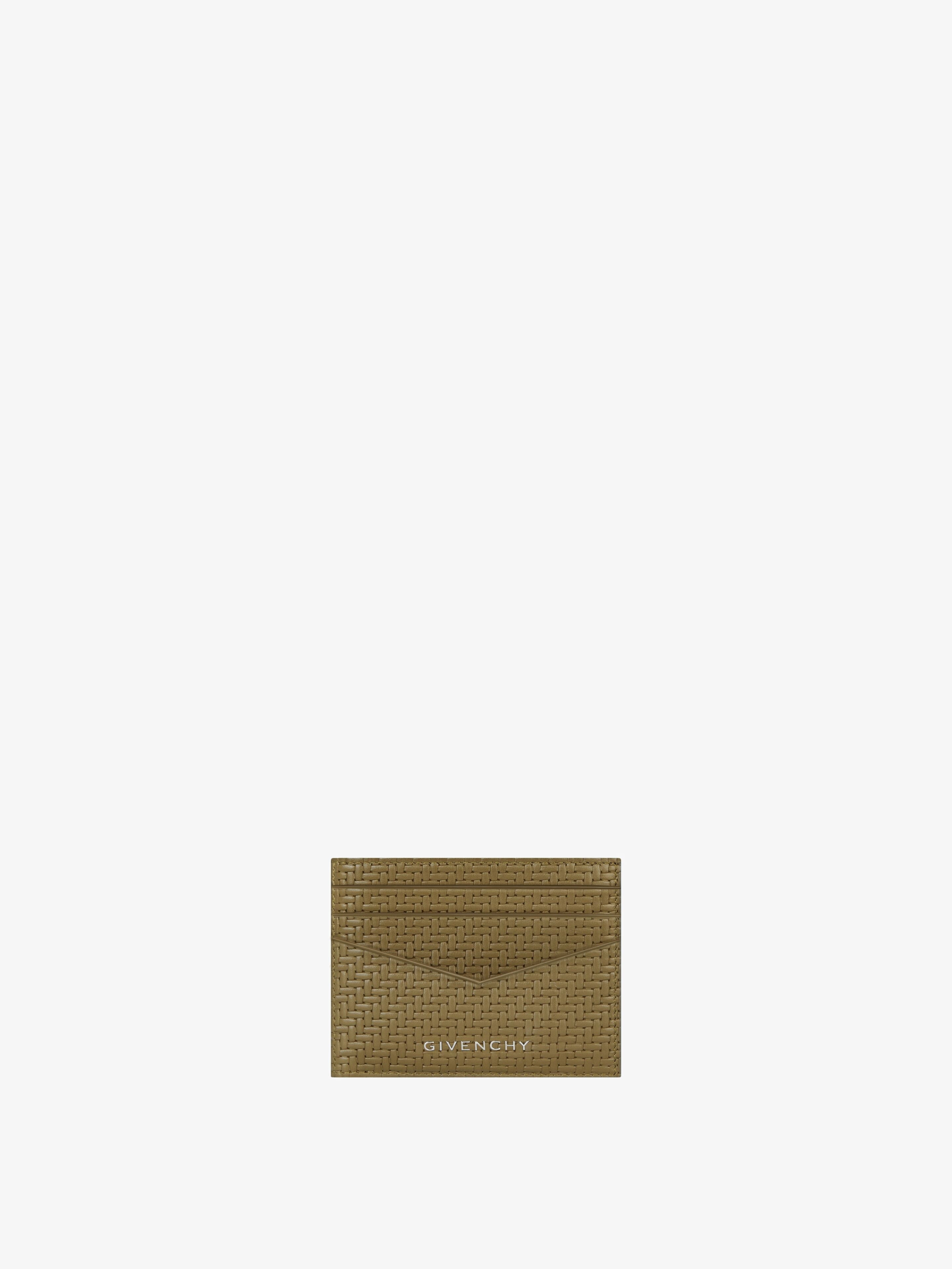 CARD HOLDER IN BRAIDED-EFFECT LEATHER - 1