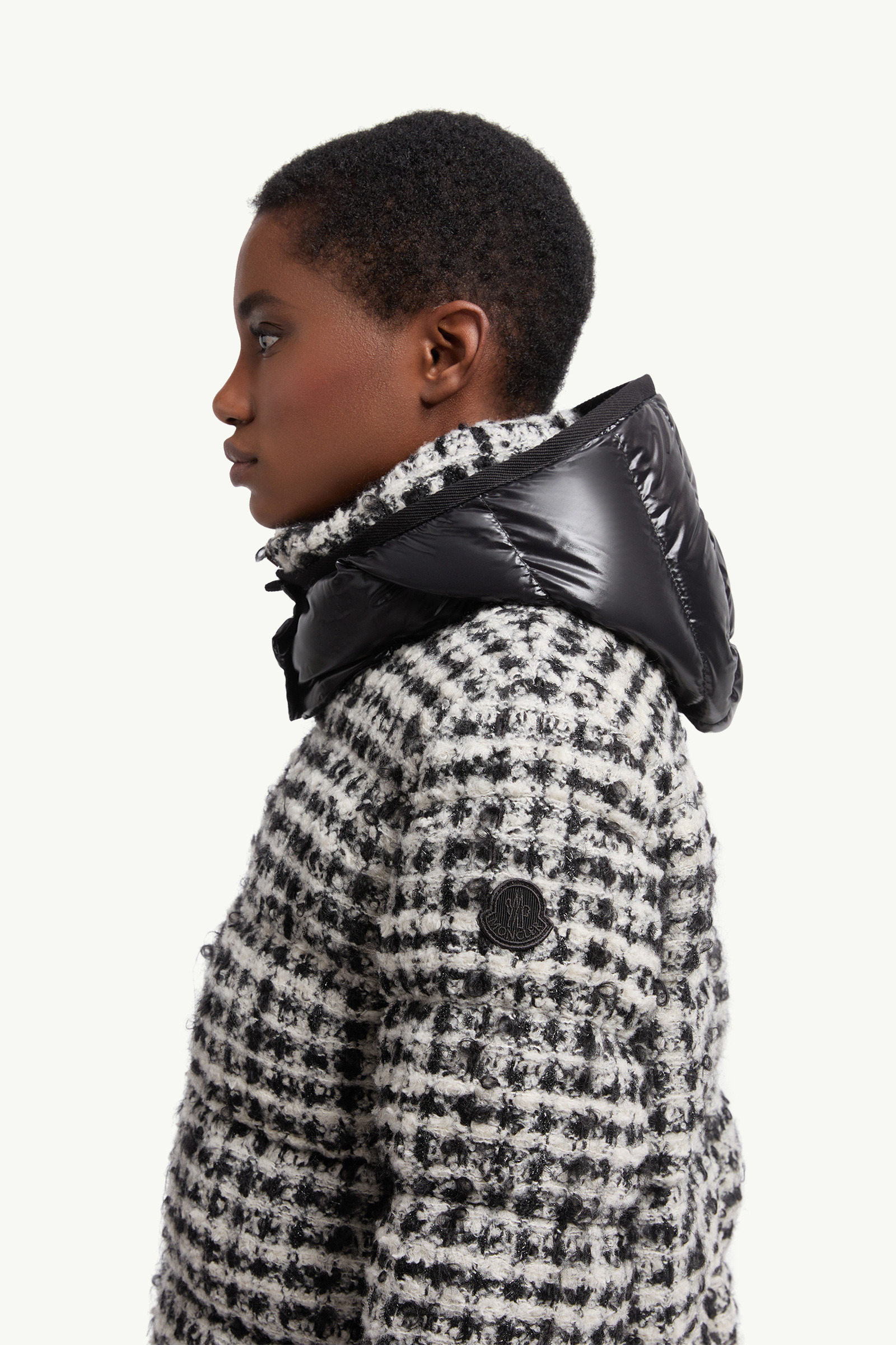 Andronne Tweed Hooded Short Down Jacket - 4