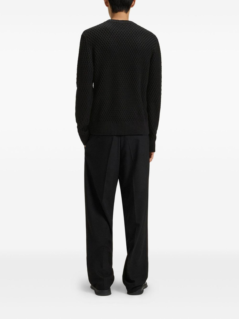 HUGO textured crew-neck sweater outlook