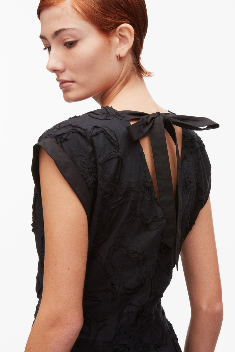 Embroidered Belted Midi Dress with Handkerchief Hem 6