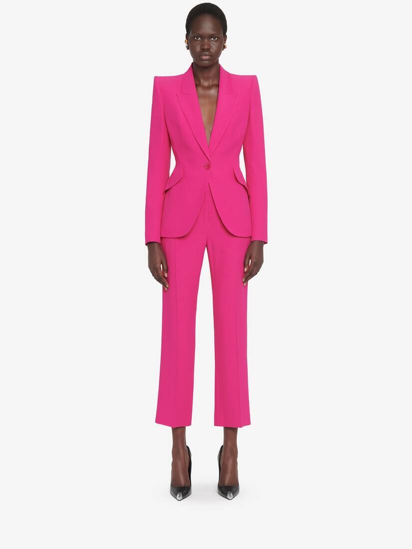 Alexander McQueen Women's Leaf Crepe Cigarette Trousers in