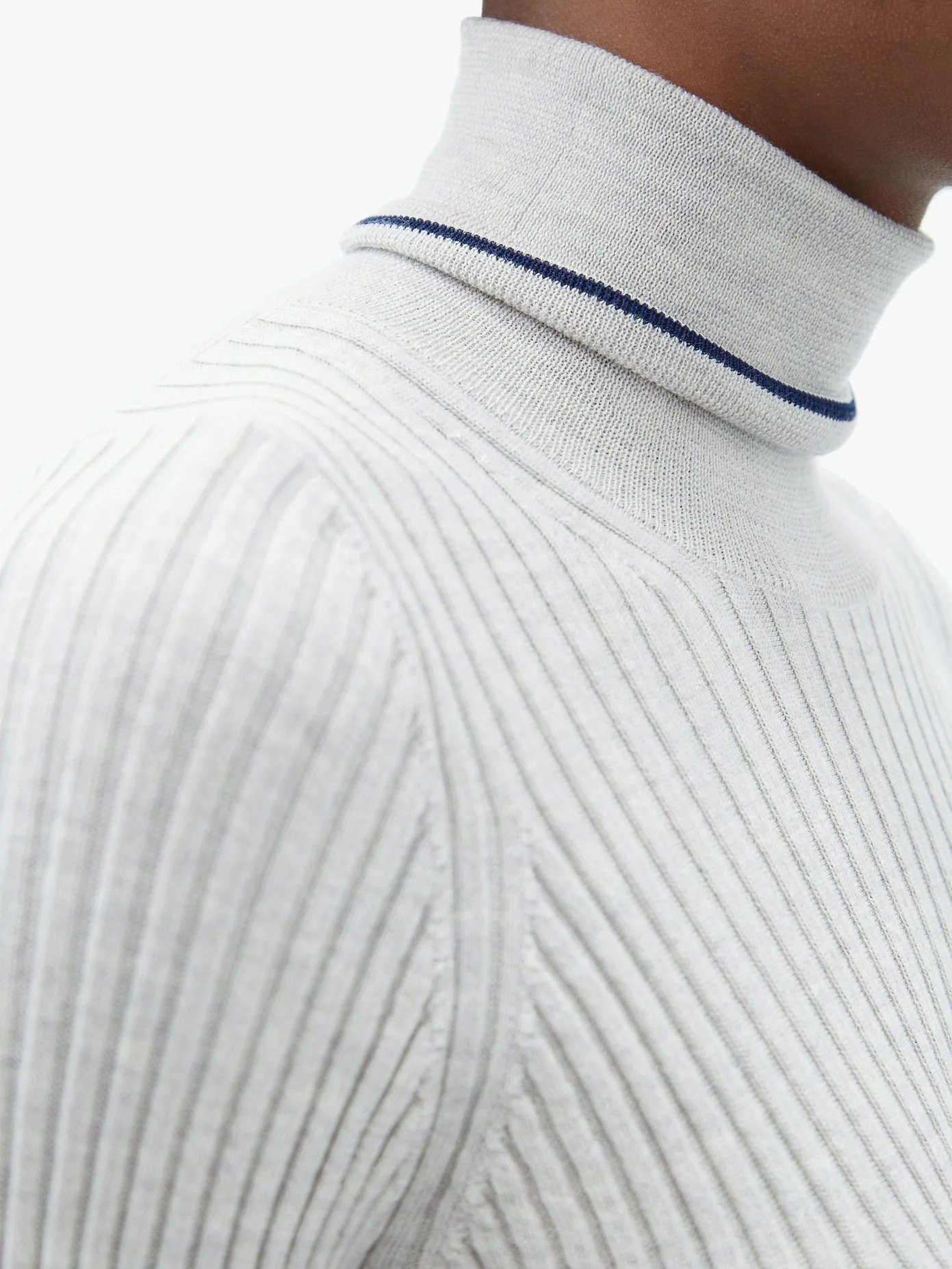 Striped roll-neck ribbed wool-blend sweater - 4