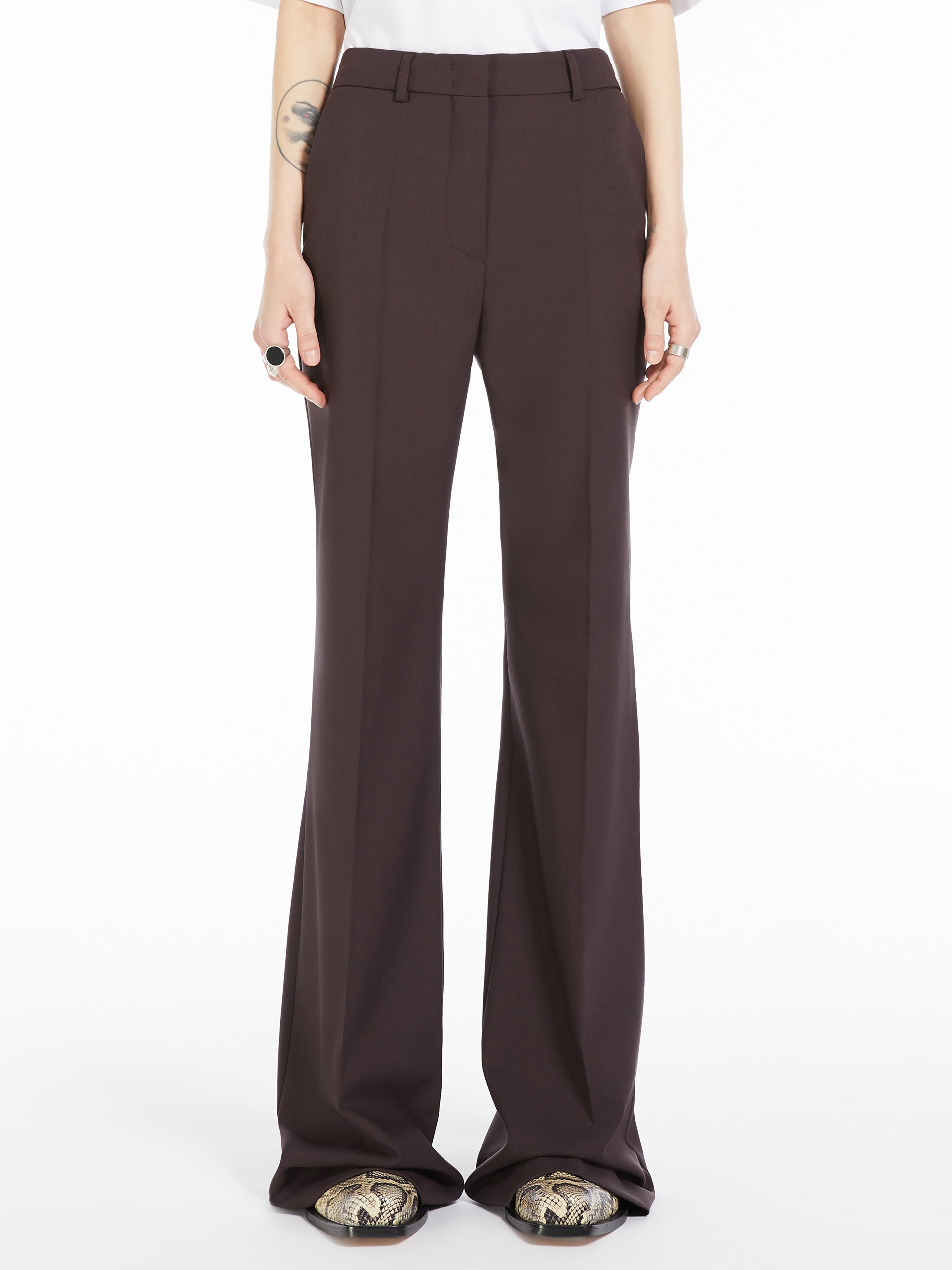 OXALIS Flared stretch wool trousers - 3