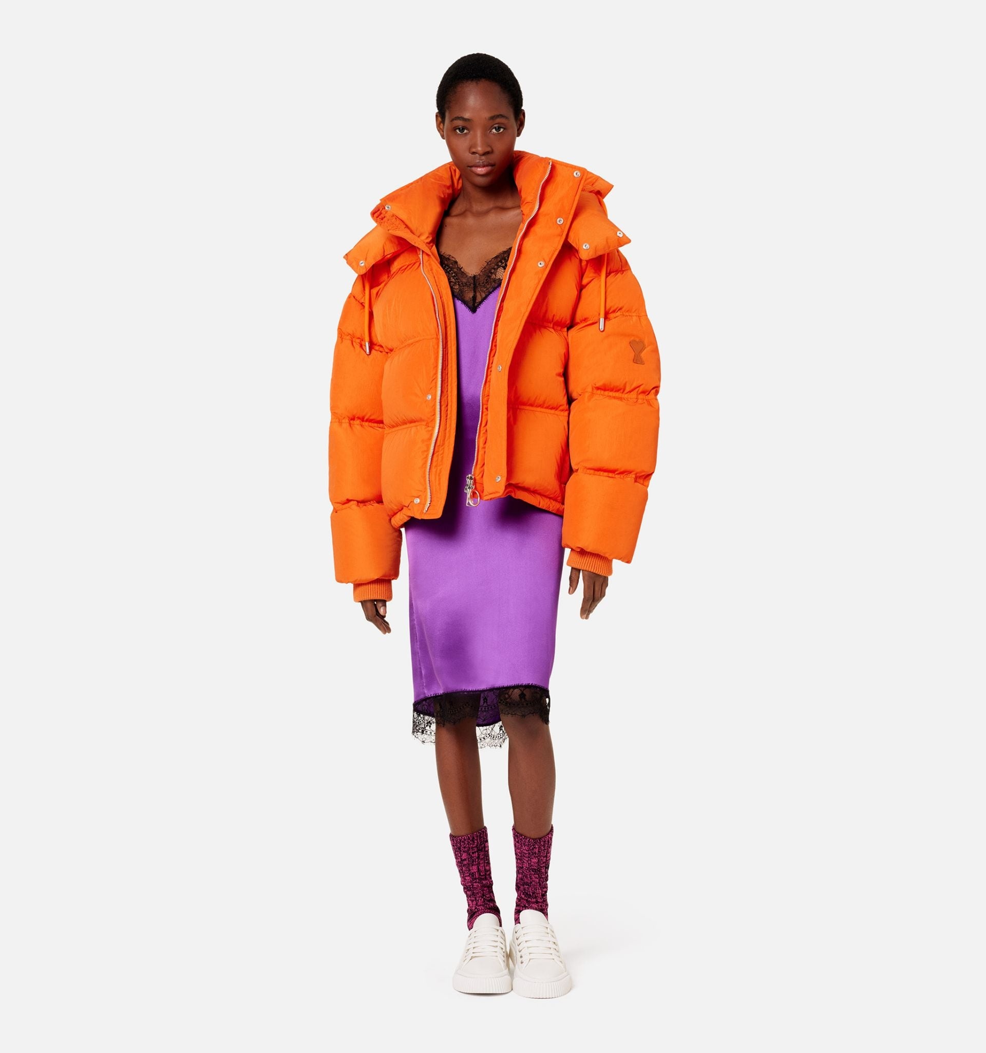 Down Jacket With Ami De Cœur Patch - 3